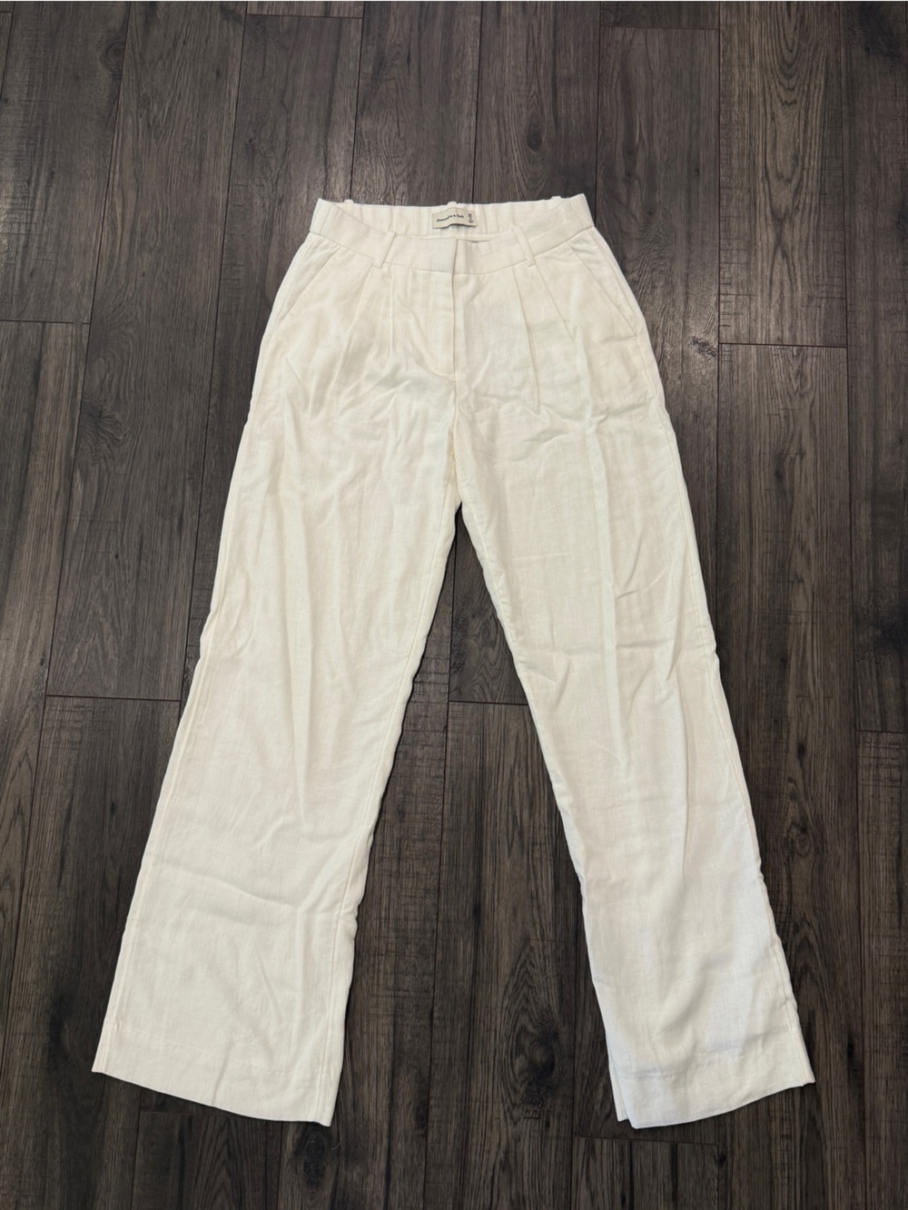 Abercrombie & Fitch Cream Linen Blend Trousers